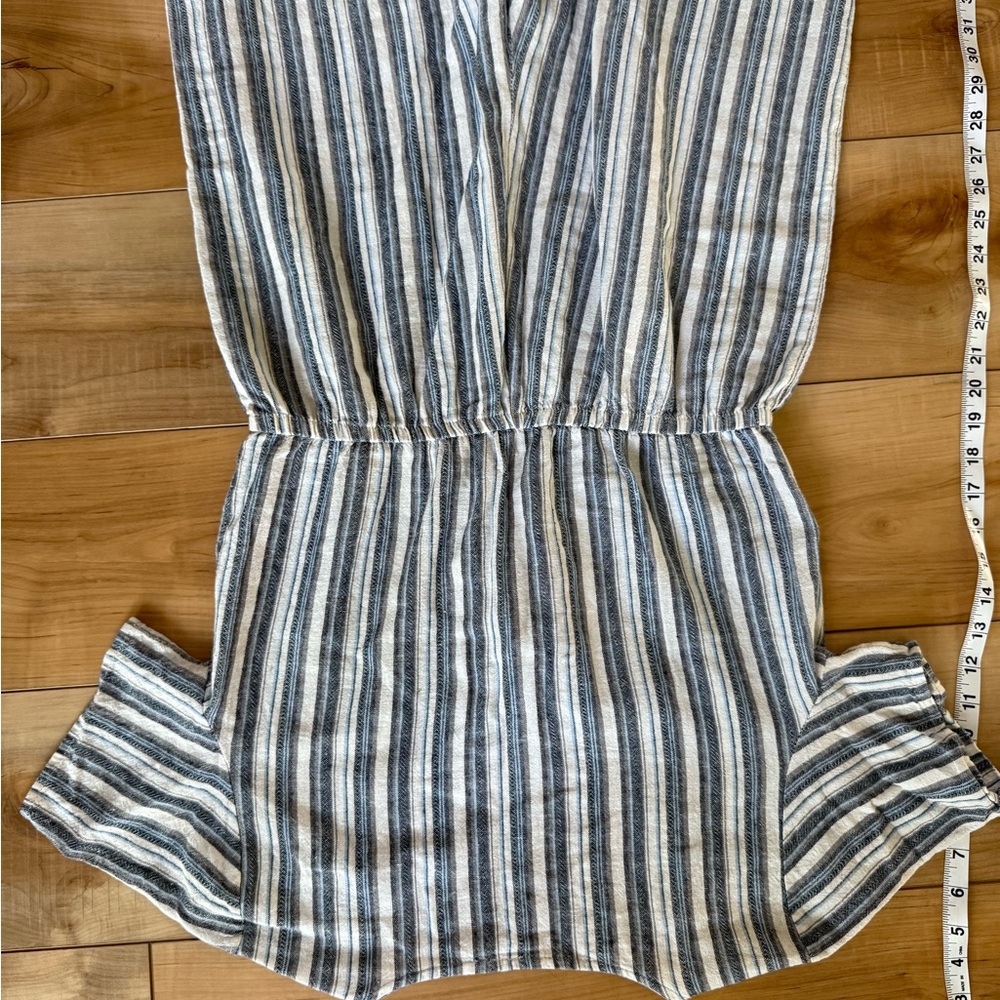 Blue and White Striped Wide-Leg Jumpsuit - Picture 5 of 7